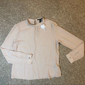 Forever21 Woven long sleeve top Taupe